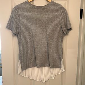 Banana Republic grey blouse with ruffle.